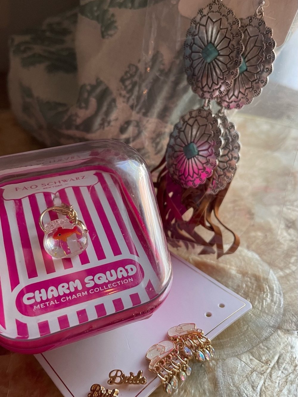 NWOT Beautiful earrings & charm BUNDLE Western or Boho themed